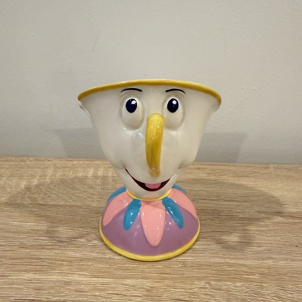 Disney Schmid Beauty and The Beast‎ Chip Ceramic Tea Cup Music Box 1990s Vintage